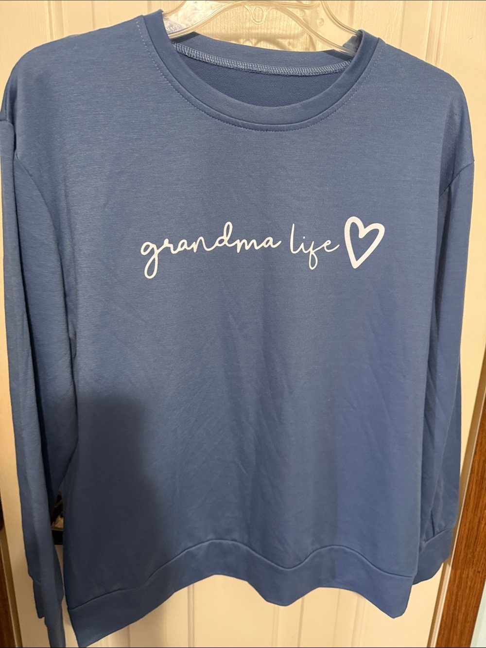 Grandma Life Script Crewneck Sweatshirt - Blue size XL
